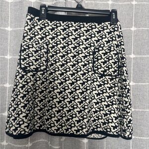 Black and White Patterned Women's Skirt